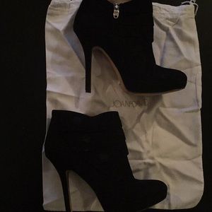 Joan and David Black Suede Booties